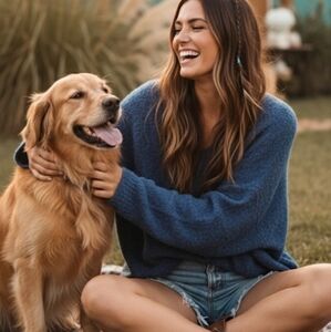 OAK + FORT oversized wool blend v-neck sweater size S